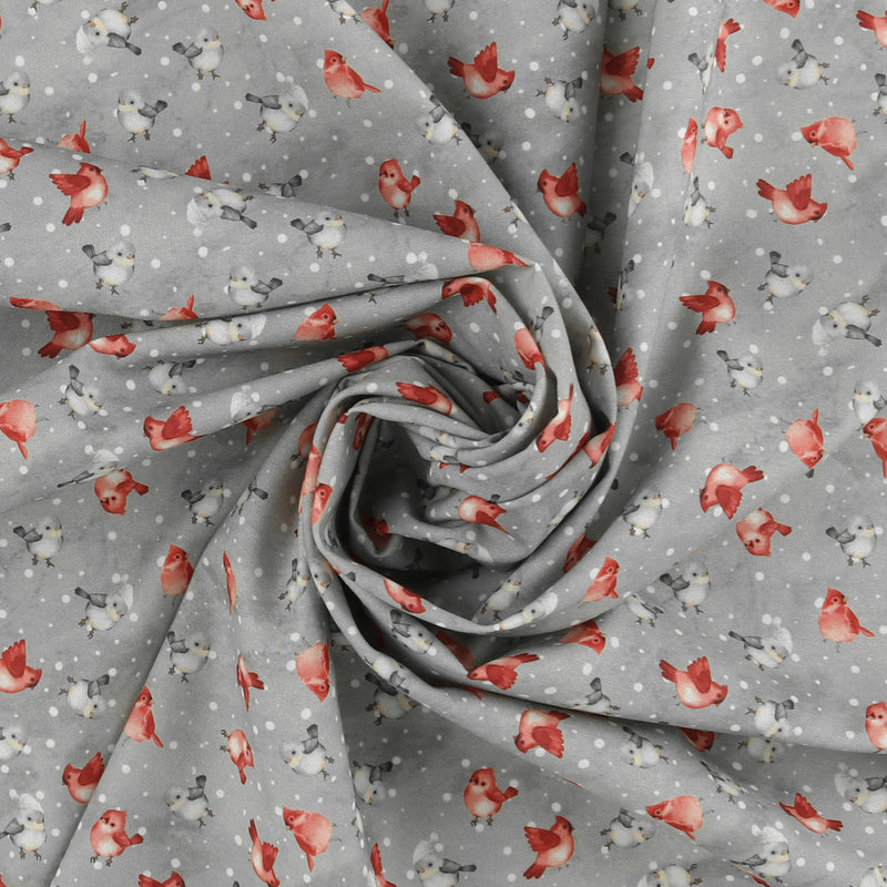 Coton imprimé - Rocheuses en fête - 004 - Gris