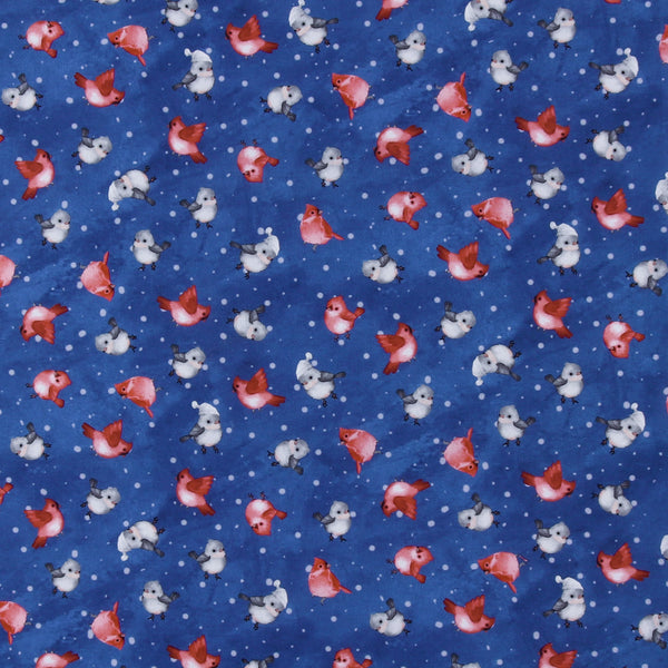 Coton imprimé - Rocheuses en fête - 005 - Bleu