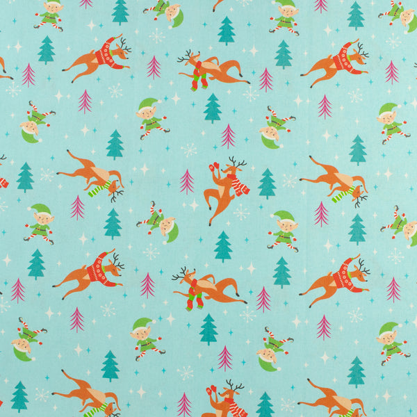Printed Cotton - Holiday Brights - 001 - Aqua