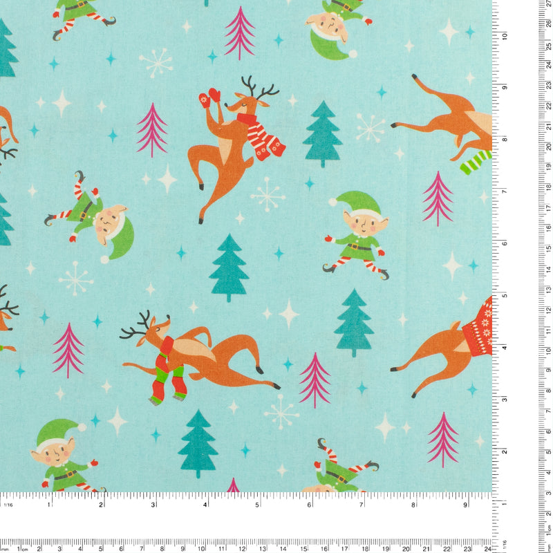 Printed Cotton - Holiday Brights - 001 - Aqua