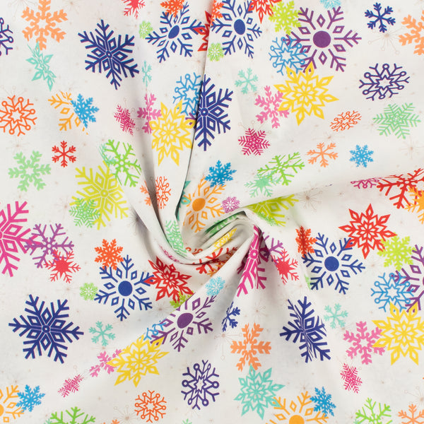 Printed Cotton - Holiday Brights - 003 - White