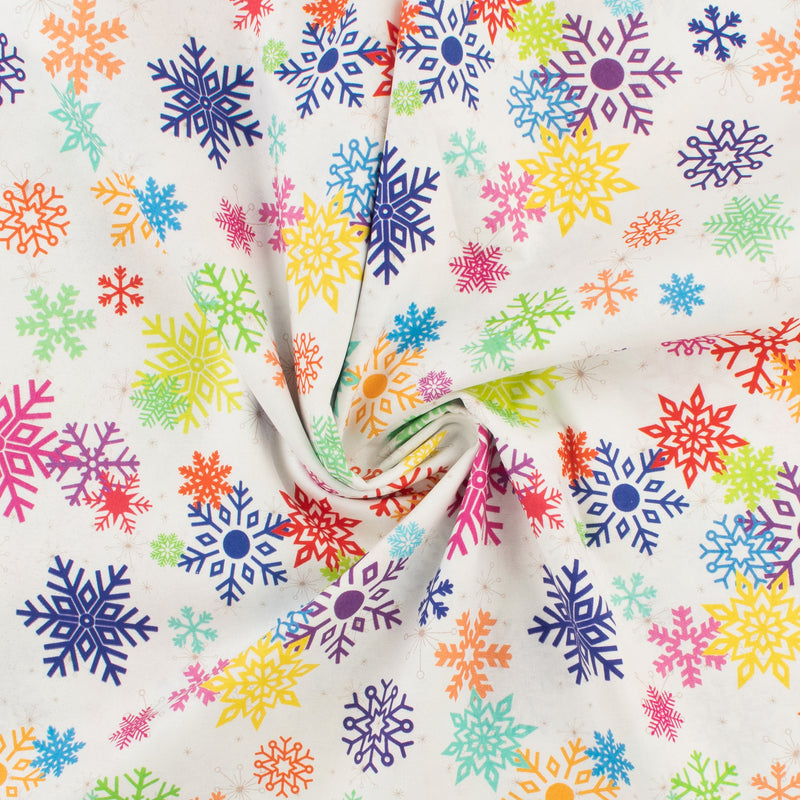 Printed Cotton - Holiday Brights - 003 - White
