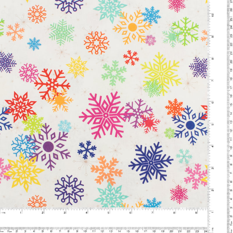 Printed Cotton - Holiday Brights - 003 - White