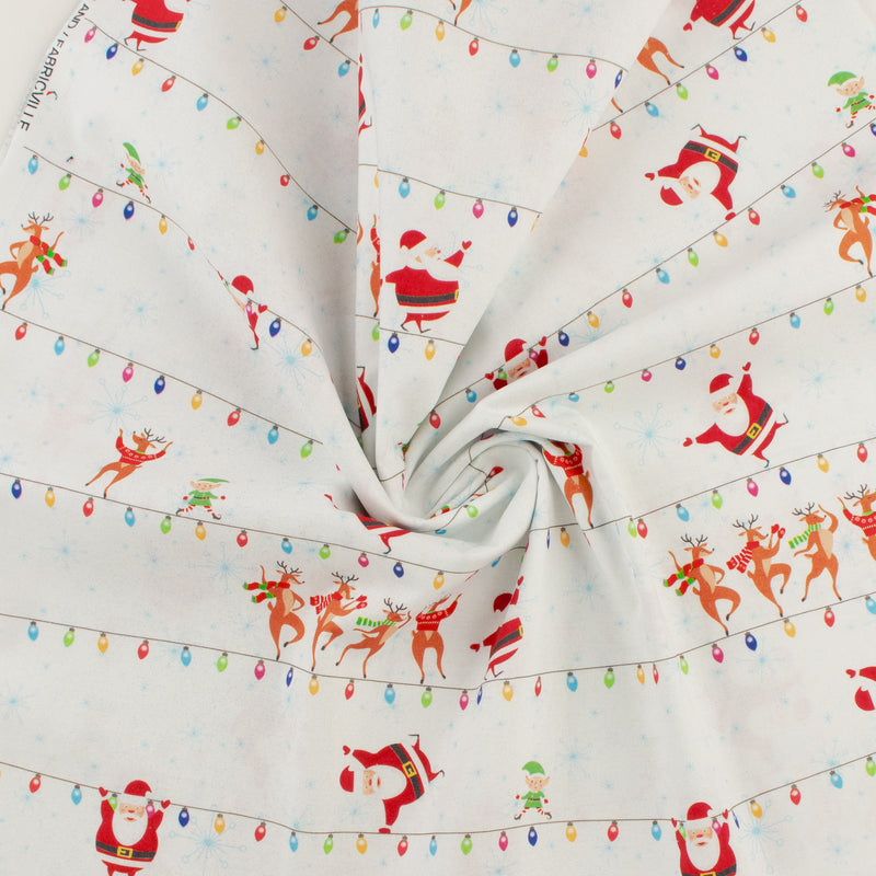 Printed Cotton - Holiday Brights - 006 - White