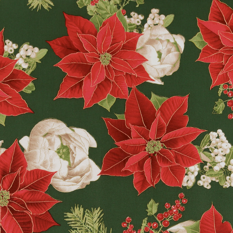 Coton imprimé - Noël élégance II - 001 - Vert