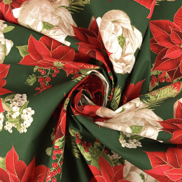Printed Cotton - Elegance Christmas II - 001 - Green