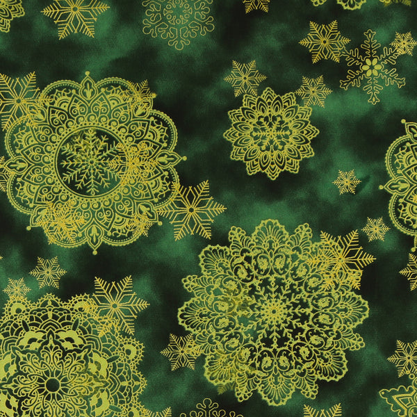 Printed Cotton - Elegance Christmas II - 007 - Green