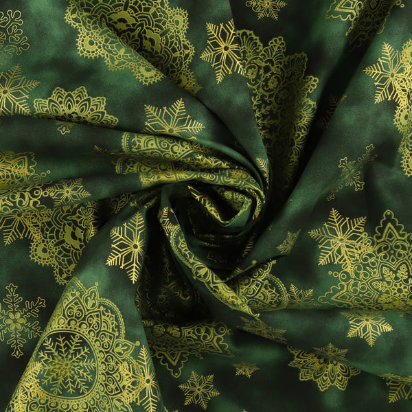 Printed Cotton - Elegance Christmas II - 007 - Green
