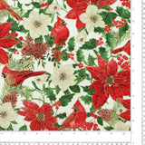 Printed Cotton Elegance Christmas III - 010 - White