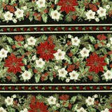 Printed Cotton Elegance Christmas III - 017 - Black