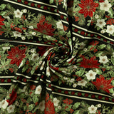 Printed Cotton Elegance Christmas III - 017 - Black