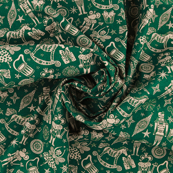 Printed Cotton - Homespun Holidays III - 006 - Green