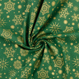 Coton imprimé - Assortiment des Fêtes - 006 - Vert et Doré