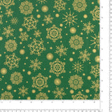 Coton imprimé - Assortiment des Fêtes - 006 - Vert et Doré