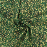 Coton imprimé - Assortiment des Fêtes - 008 - Vert et Doré