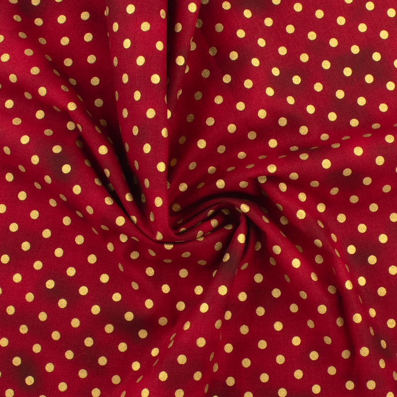 Coton imprimé - Assortiment des Fêtes - 009 - Rouge et Doré