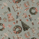 Printed Cotton - Sugarplum - 001 - Dusty Aqua