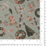 Printed Cotton - Sugarplum - 001 - Dusty Aqua