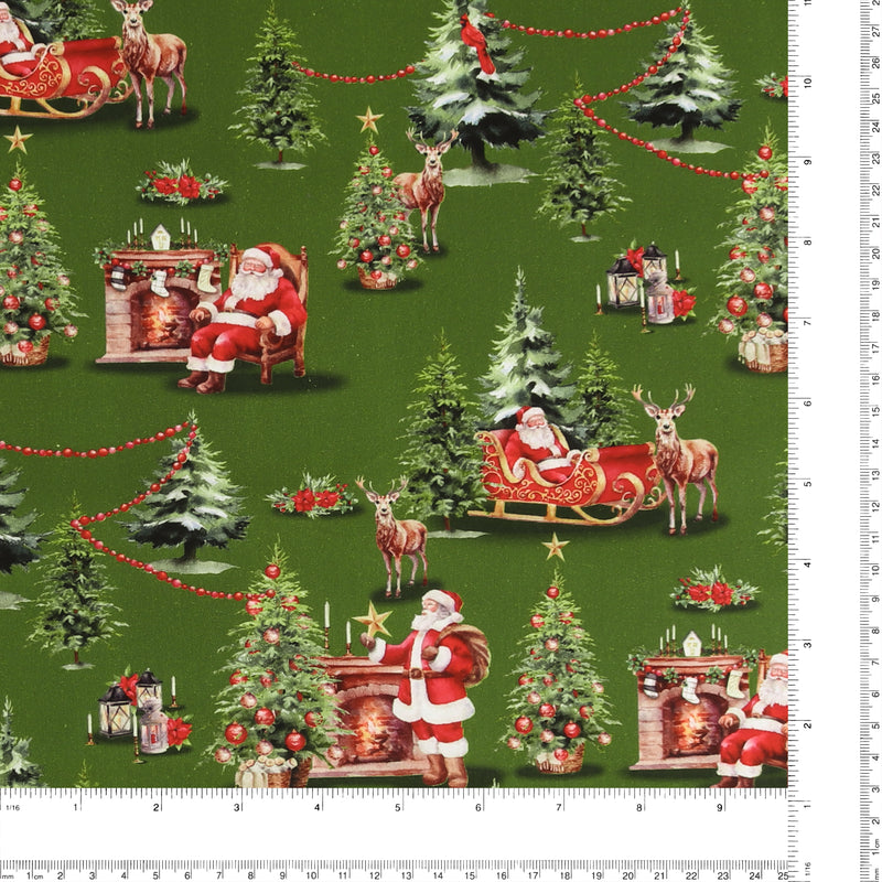 Printed Cotton - Christmas Traditions - 002 - Green