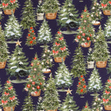 Coton imprimé - Tradition des Fêtes - 003 - Marine