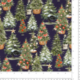 Coton imprimé - Tradition des Fêtes - 003 - Marine