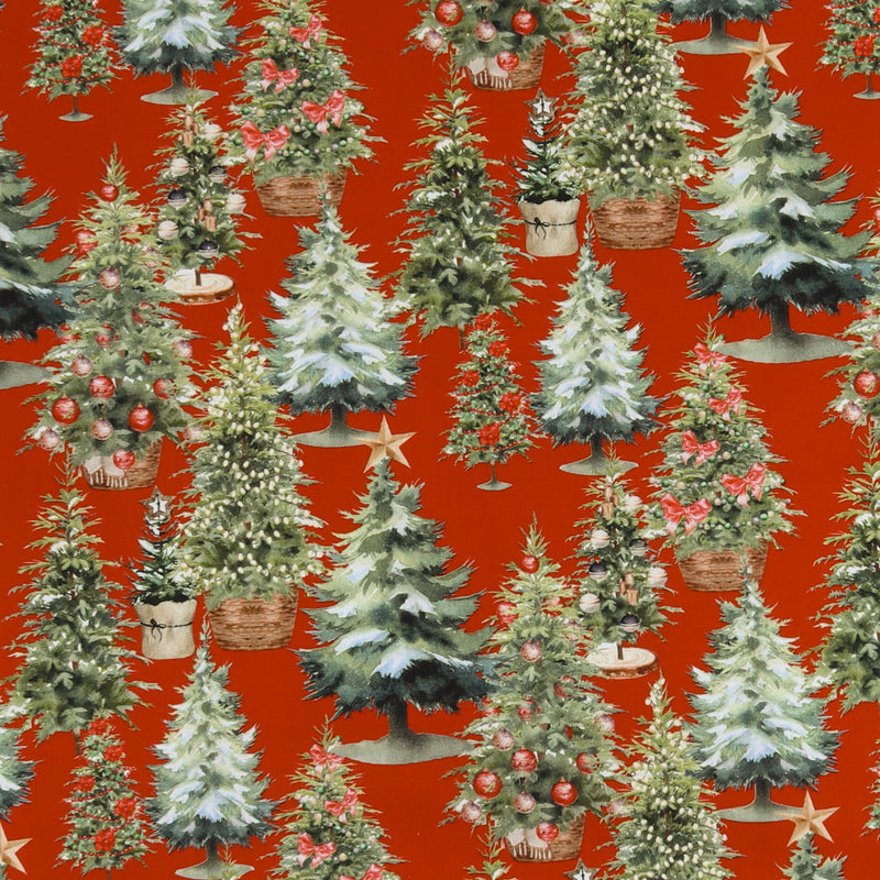 Coton imprimé - Tradition des Fêtes - 004 - Rouge