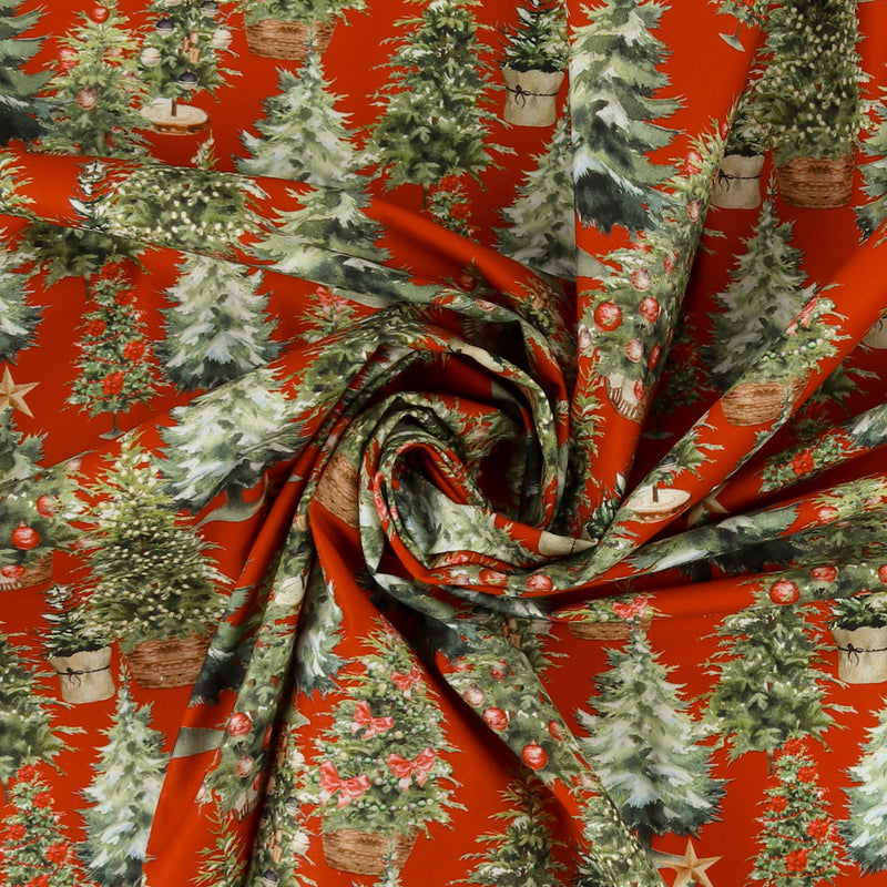 Coton imprimé - Tradition des Fêtes - 004 - Rouge