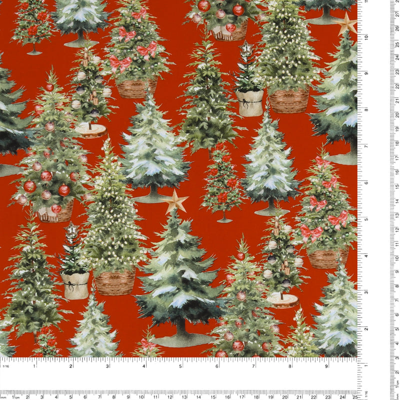 Coton imprimé - Tradition des Fêtes - 004 - Rouge