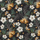 Coton imprimé - Tradition des Fêtes - 005 - Noir