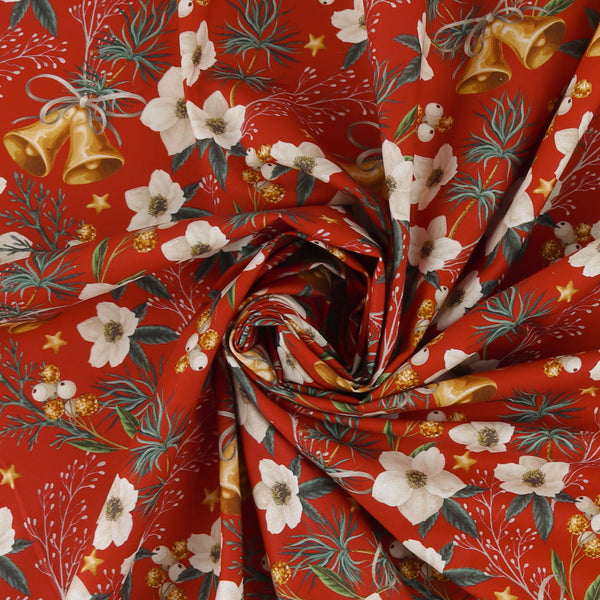 Coton imprimé - Tradition des Fêtes - 006 - Rouge