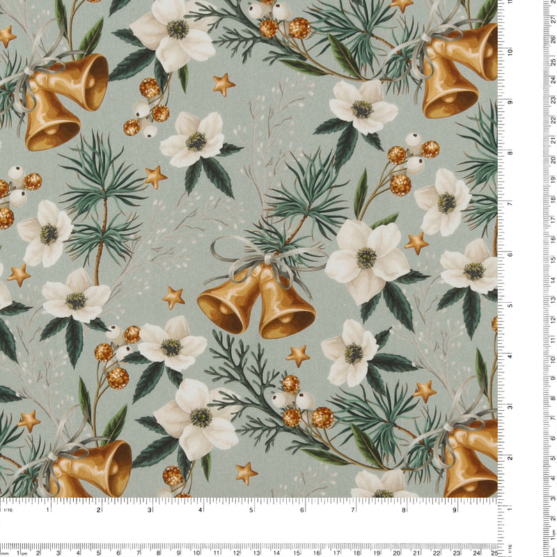 Printed Cotton - Christmas Traditions - 007 - Mint