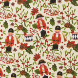 Coton imprimé - Tradition des Fêtes - 008 - Crème