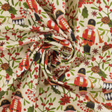 Coton imprimé - Tradition des Fêtes - 008 - Crème