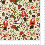 Coton imprimé - Tradition des Fêtes - 008 - Crème