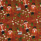 Coton imprimé - Tradition des Fêtes - 009 - Brique