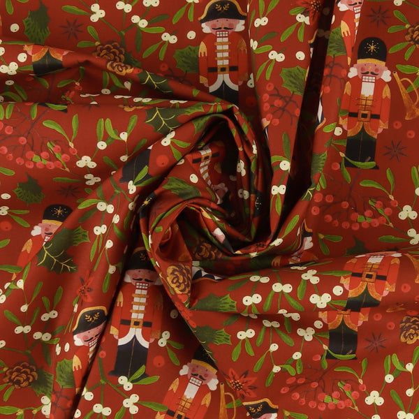 Coton imprimé - Tradition des Fêtes - 009 - Brique