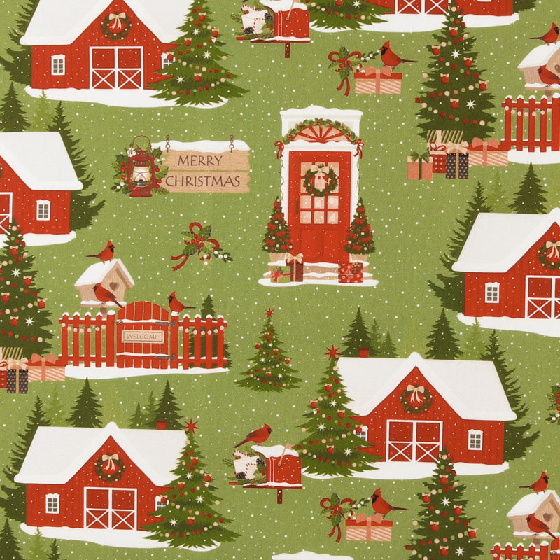 Printed Cotton - Christmas Traditions - 011 - Green