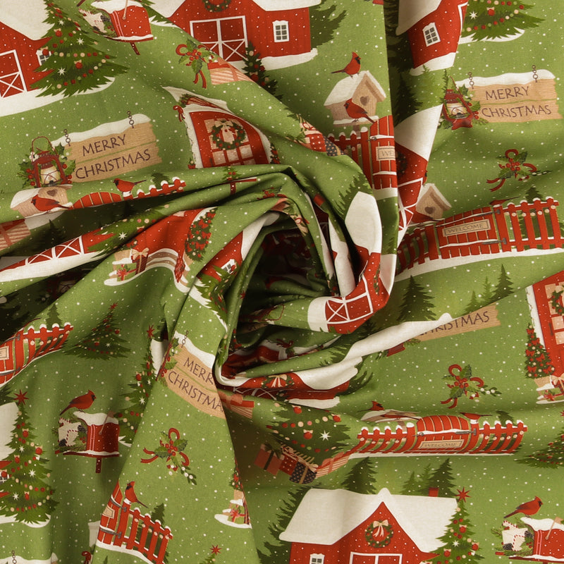Printed Cotton - Christmas Traditions - 011 - Green