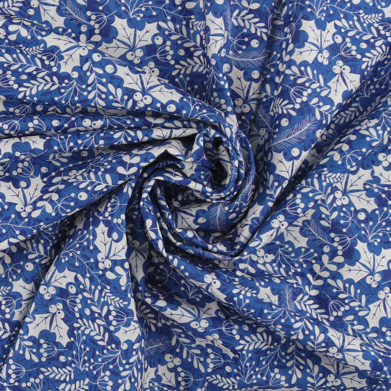 Coton imprimé - Tradition des Fêtes - 014 - Bleu