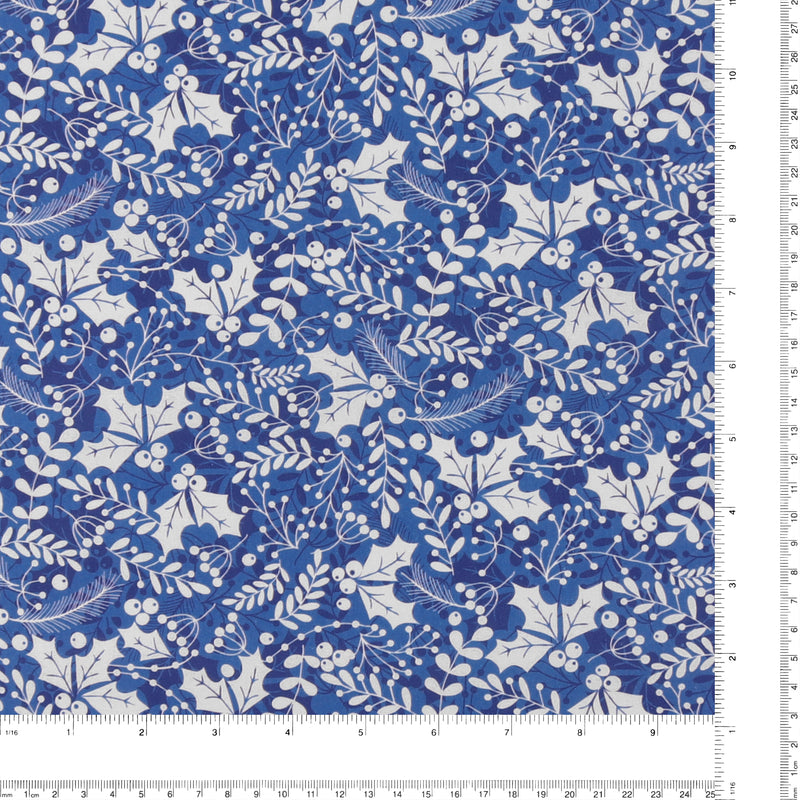 Coton imprimé - Tradition des Fêtes - 014 - Bleu