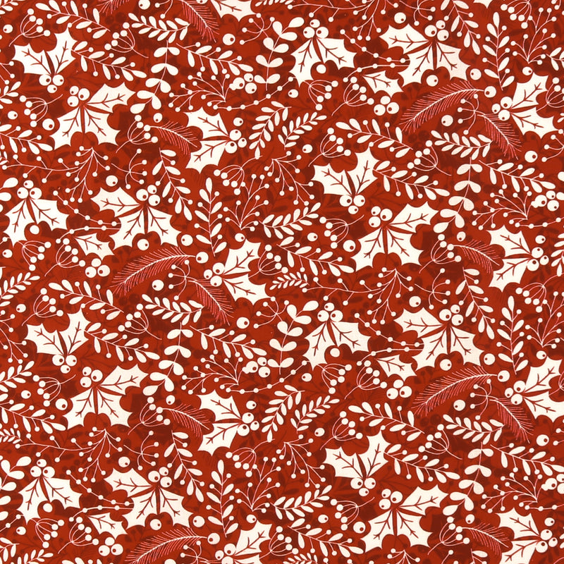 Coton imprimé - Tradition des Fêtes - 015 - Rouge