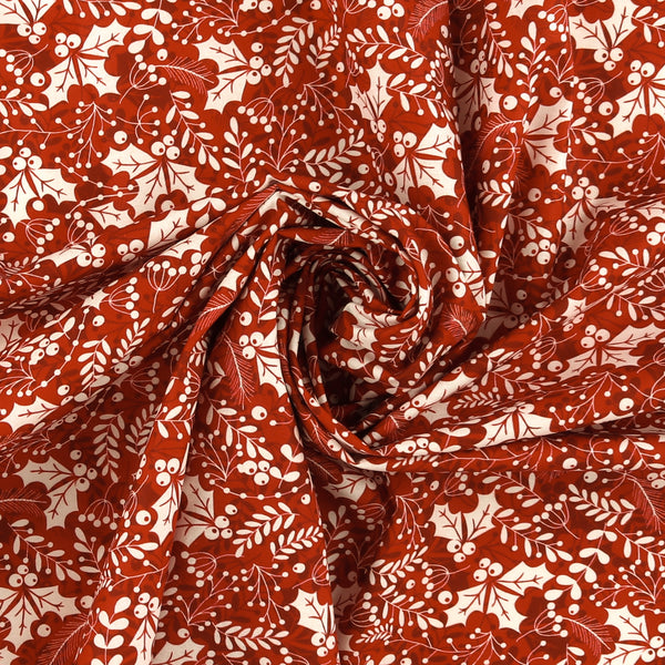 Coton imprimé - Tradition des Fêtes - 015 - Rouge