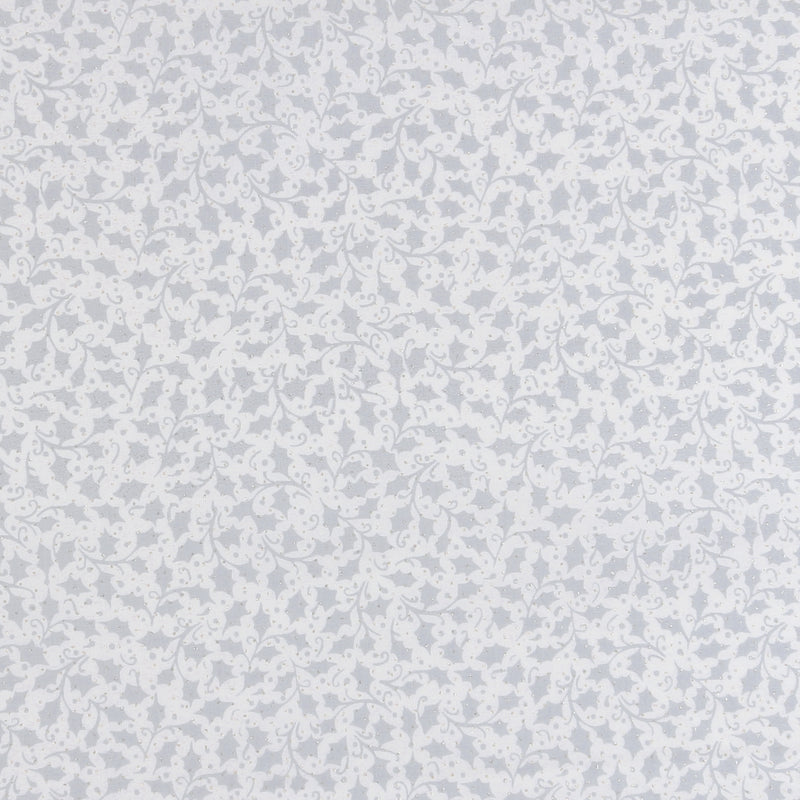Printed Cotton - Sparkle Basics III - 001 - White & Silver