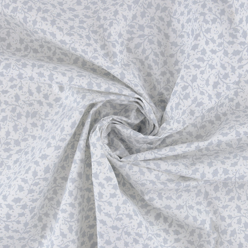 Printed Cotton - Sparkle Basics III - 001 - White & Silver