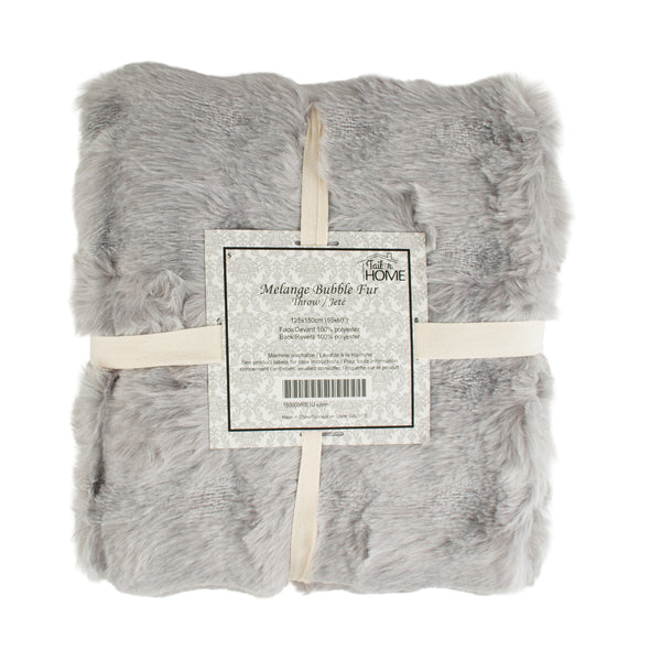Decorative Bubble fur throw - Silver - 50 x 60''
