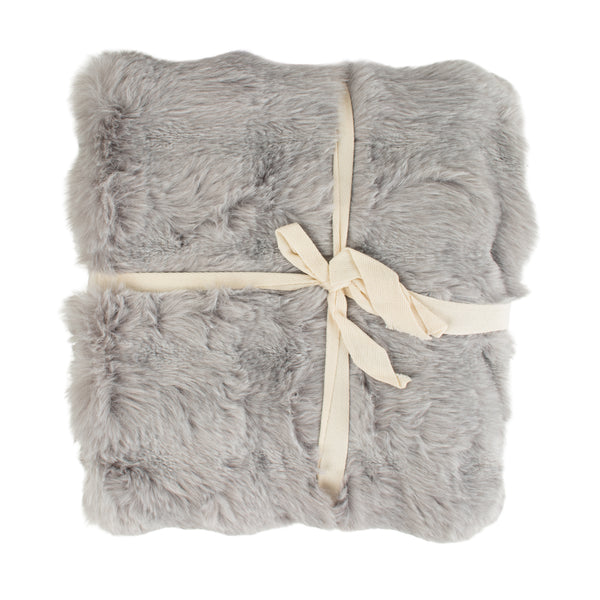 Decorative Bubble fur throw - Silver - 50 x 60''