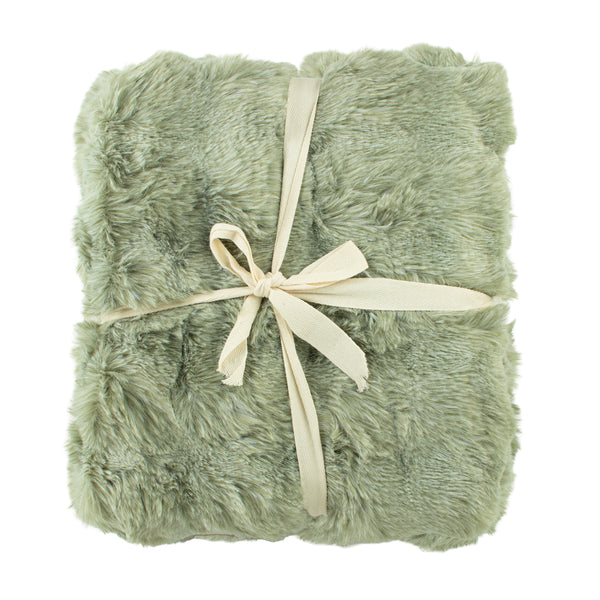 Decorative Bubble fur throw - Sage - 50 x 60''
