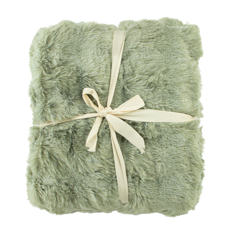 Decorative Bubble fur throw - Sage - 50 x 60''