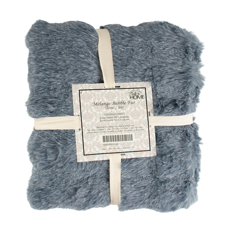 Decorative Bubble fur throw - Blue - 50 x 60''