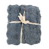 Decorative Bubble fur throw - Blue - 50 x 60''